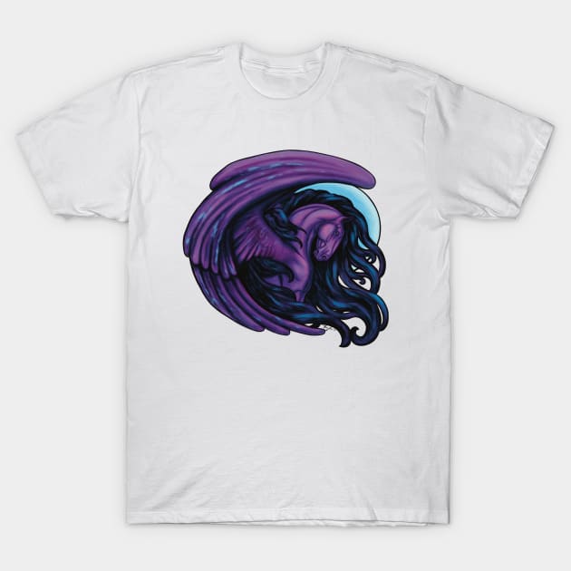 Night Angel Pegasus T-Shirt by Khrysalis Studios